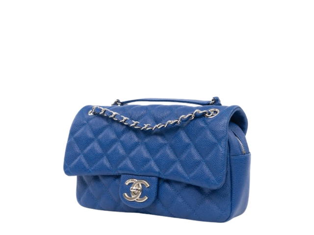 Chanel Chanel Easy Flap In Blue Caviar With Silver Hardware Blue - view 2
