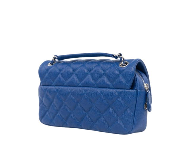 Chanel Chanel Easy Flap In Blue Caviar With Silver Hardware Blue - view 3