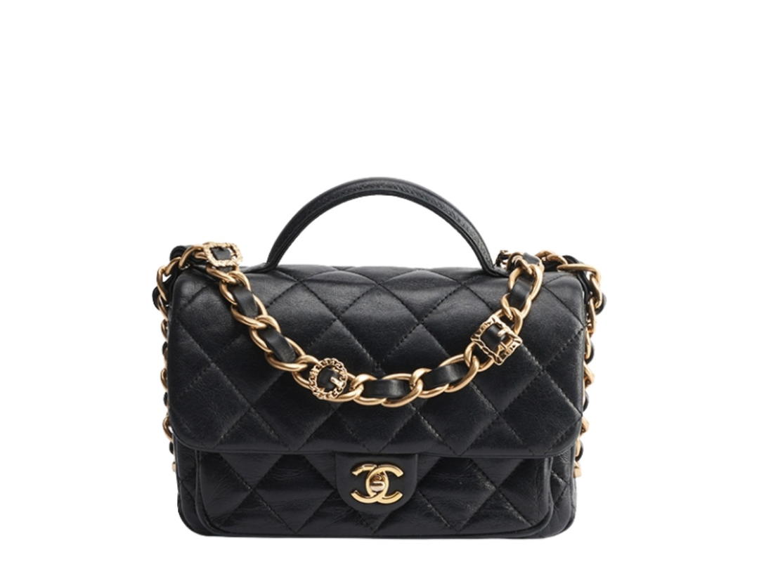Chanel Chanel Flap Bag Mini With Top Handle Black