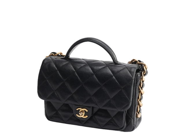 Chanel Chanel Flap Bag Mini With Top Handle Black - view 3