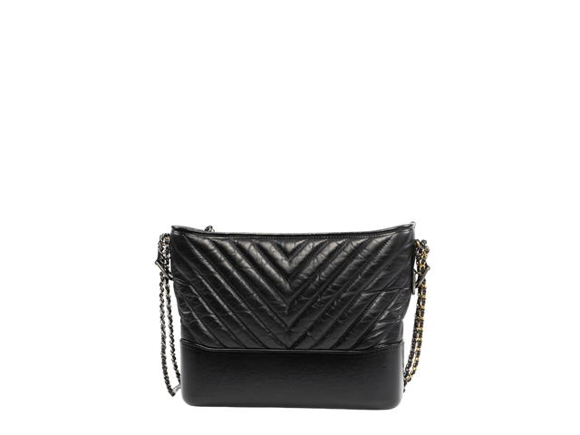 Chanel Chanel Gabrielle Hobo Bag In Silver Gold-tone Hardware With Black - view 2