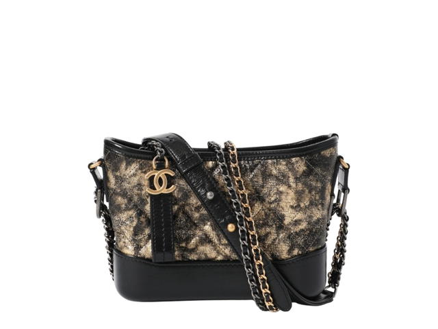 Chanel Chanel Gabrielle Mini Shoulder Bag In Gold And Black Leather - view 1