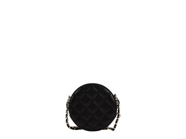 Chanel Chanel Lucky Charms Round Clutch With Chain Pale Gold Hardware Black - view 3