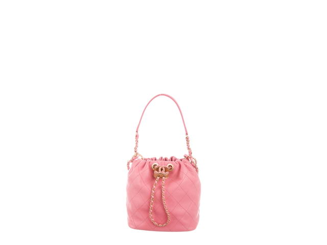 Chanel Chanel Lambskin Drawstring Bag In Gold-Tone Hardware With Pink - view 1
