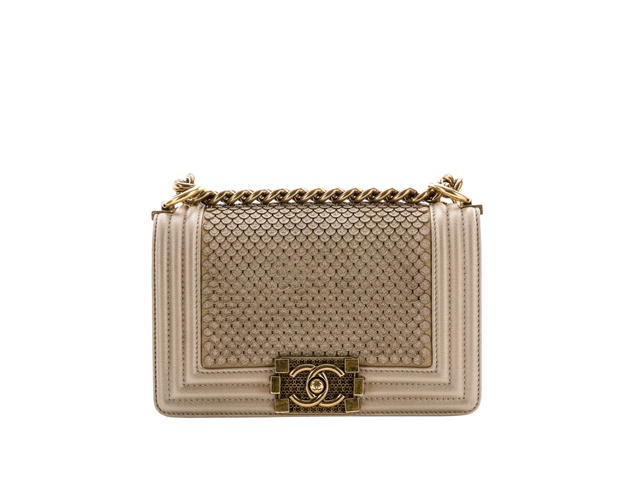 Chanel Chanel Lambskin Small Scaled Boy Flap Gold - view 1