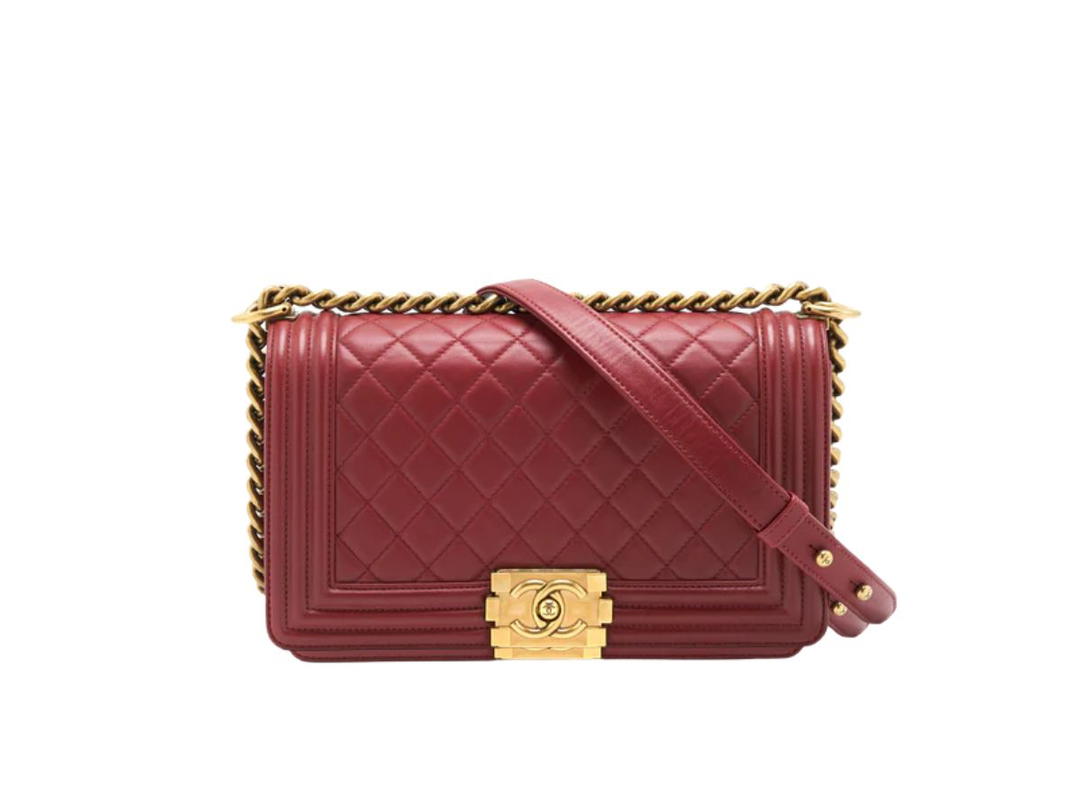Chanel Chanel Boy Medium Handbag Burgundy