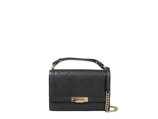Chanel Chanel Matelasse Chain Shoulder Bag In Gold Hardware With Black - view 1