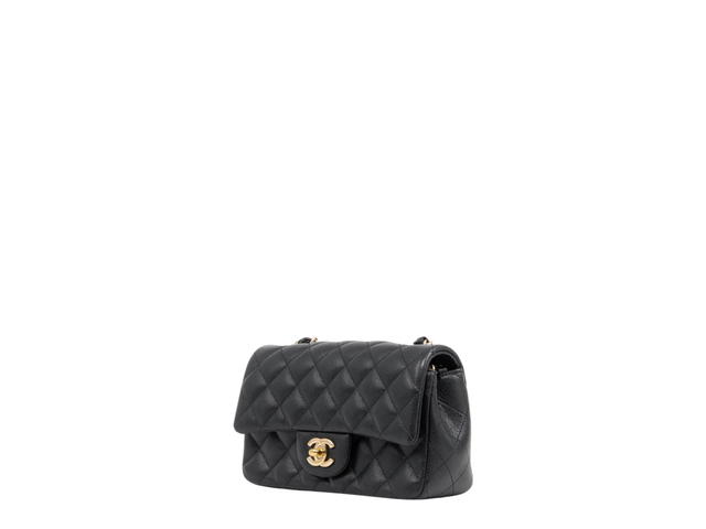 Chanel Chanel Mini Rectangular Flap Bag In Gold Hardware With Black - view 2