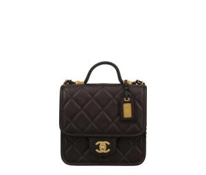 Buy Chanel Mini School Memory Top Handle Flap Bag Dark Brown at Sasom – Authentic and Ready to Ship
