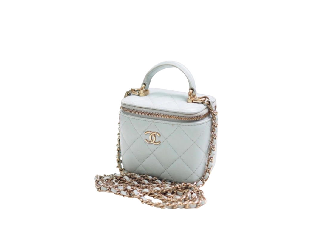 Chanel Chanel Mini Vanity Lamb Ghw  Blue