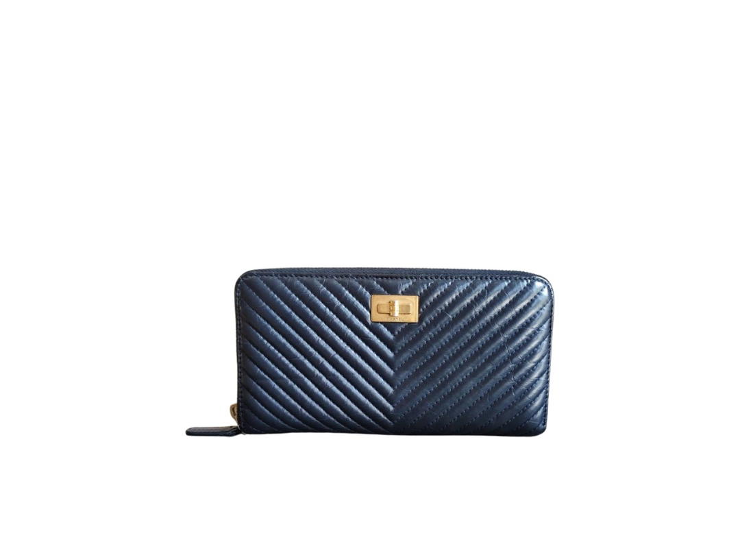 Chanel Chanel Reissue 2.55 Zippy Long Wallet Navy