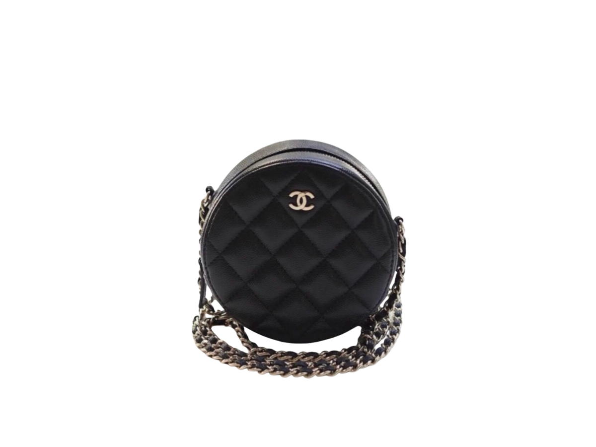 Chanel Chanel Round Chain Clutch Ghw Black