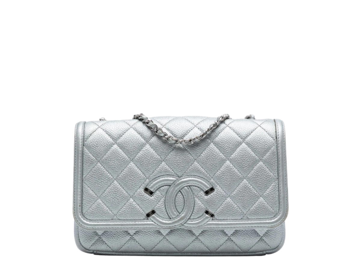 Chanel Chanel Small CC Filigree Flap Crossbody Bag Silver