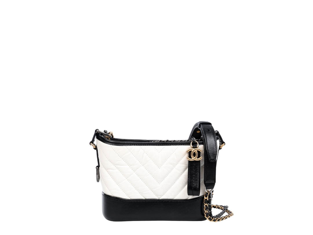 Chanel Chanel Small Gabrielle Hobo In Gold Hardware With Black White