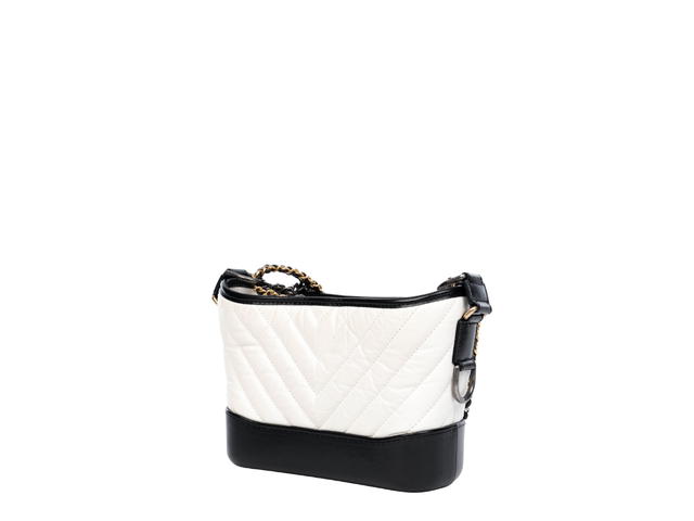 Chanel Chanel Small Gabrielle Hobo In Gold Hardware With Black White - view 3