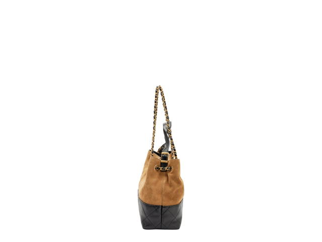 Chanel Chanel Small Shopping Bag Beige Suede Calfskin And Black Lambskin - view 2