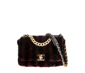 Buy Chanel Shearling Stripe Medium 19 Flap Bag Black at Sasom – Authentic and Ready to Ship