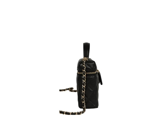 Chanel Chanel Top Handle Long Vanity Case with Chain Black Shiny Caviar Light Gold Hardware - view 3