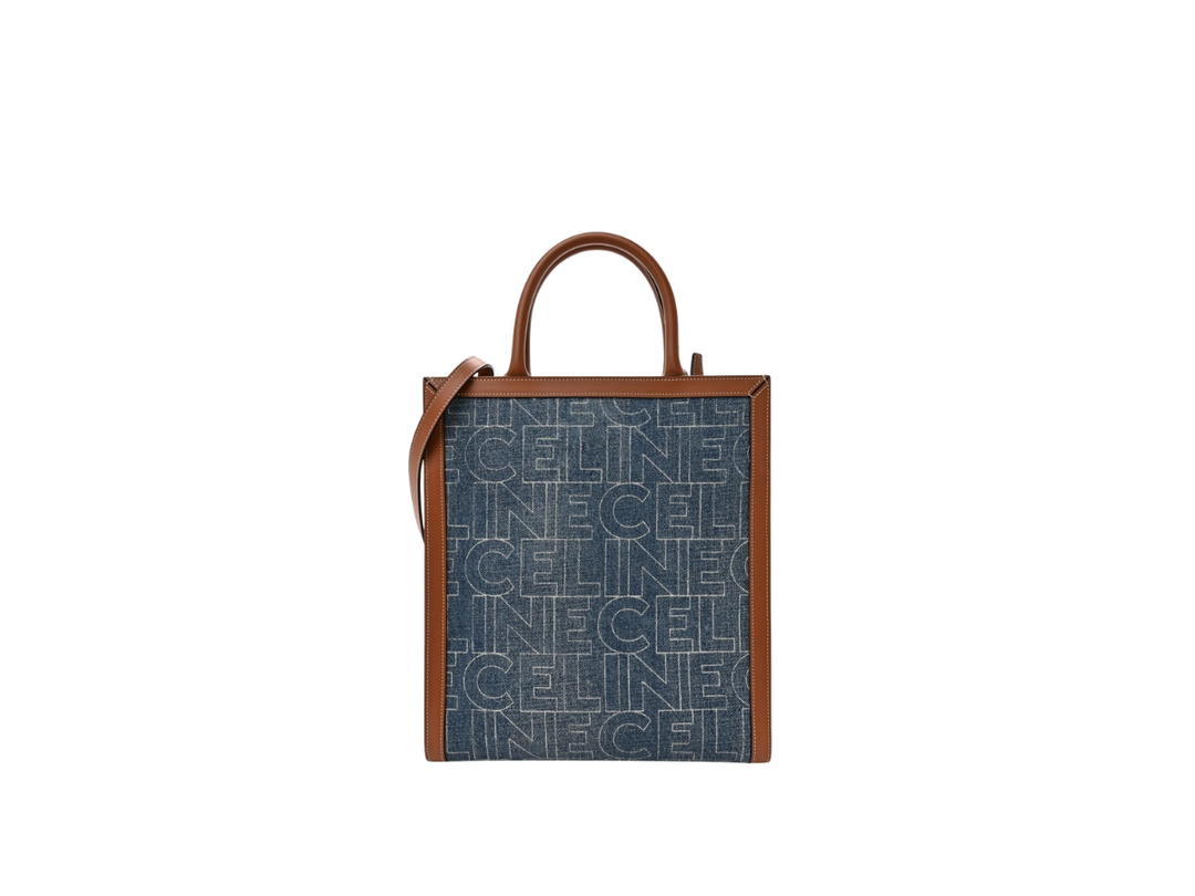 Chanel Chanel Vertical Denim Cabas Navy Tan