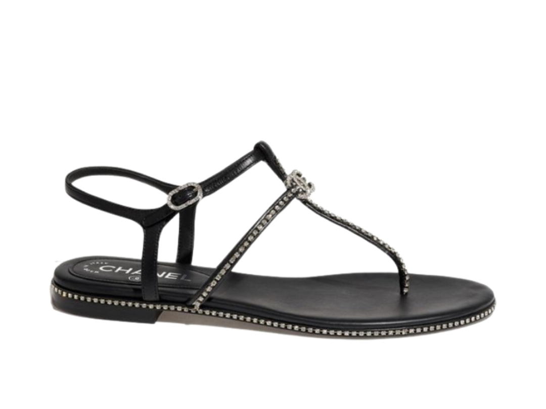 Chanel Chanel Cc Thong Sandals Black (Women's)