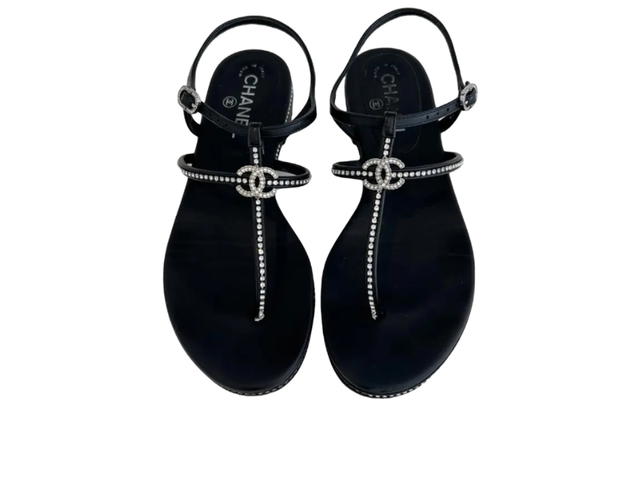 Chanel Chanel Cc Thong Sandals Black (Women's) - view 2