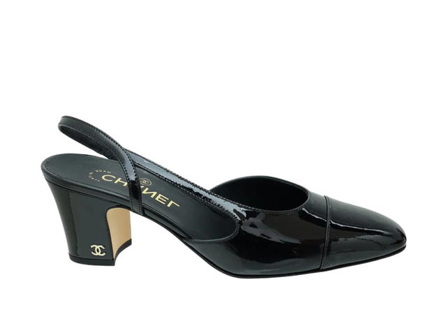 Chanel Chanel Cap Toe Slingback Pumps Black (Women's) - view 1