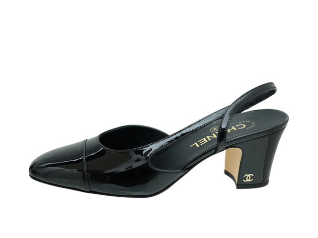 Chanel Chanel Cap Toe Slingback Pumps Black (Women's) - view 2