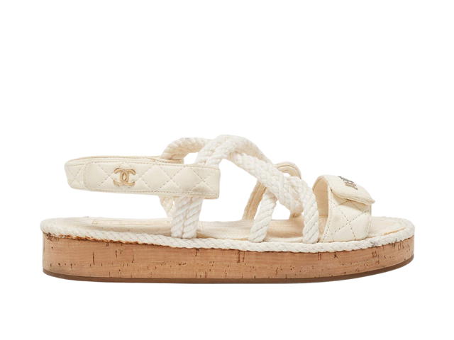 Chanel Chanel Rope CC Dad Sandals Cream - view 1