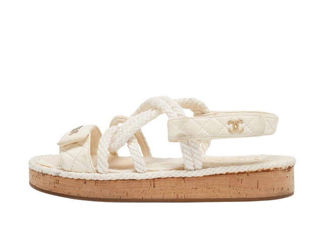 Chanel Chanel Rope CC Dad Sandals Cream - view 2
