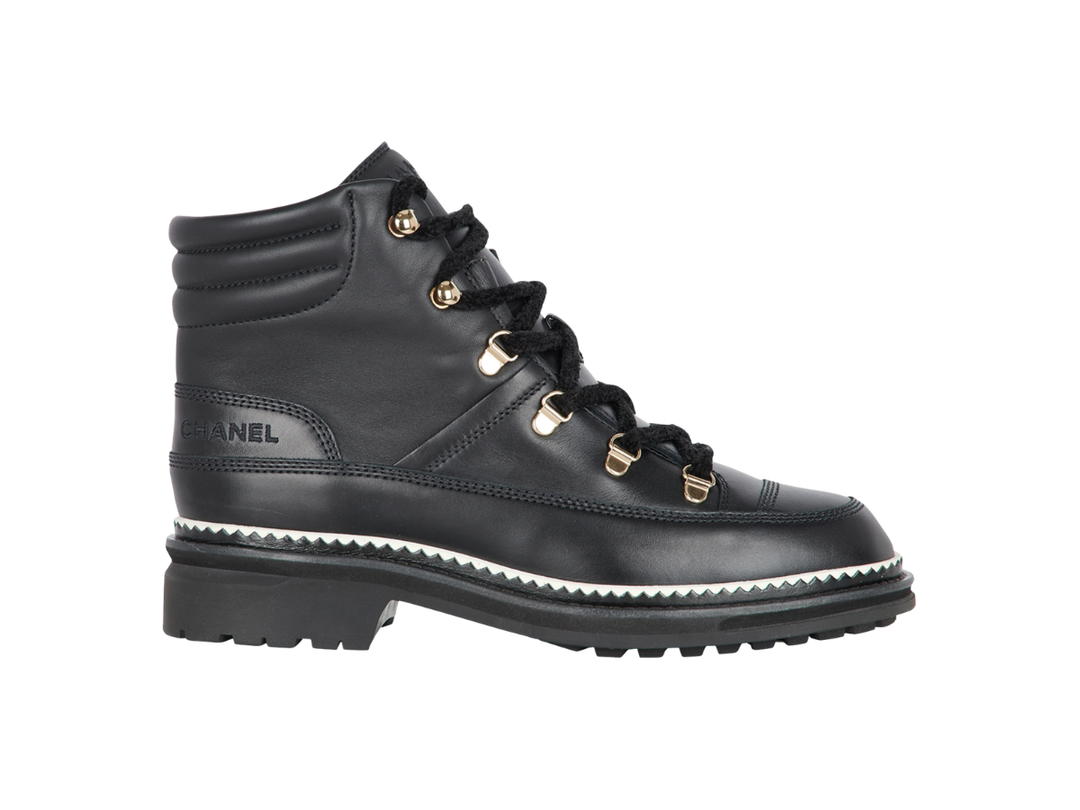 Chanel Chanel Hiking Boots Leather Black (Women's)