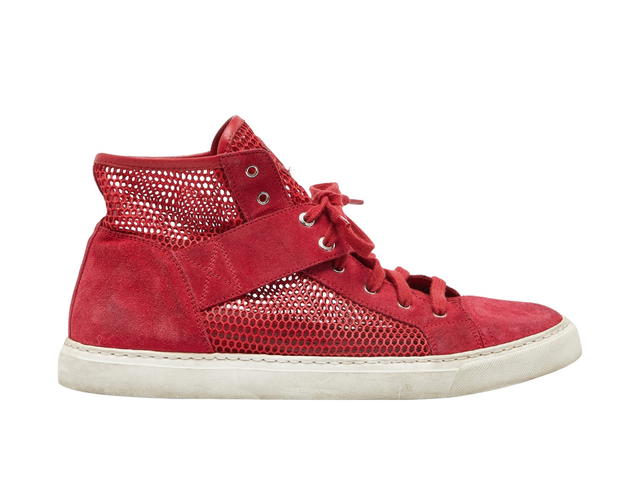 Chanel Chanel Mesh High Top Sneakers Red Suede - view 1