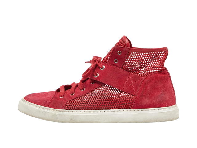 Chanel Chanel Mesh High Top Sneakers Red Suede - view 2