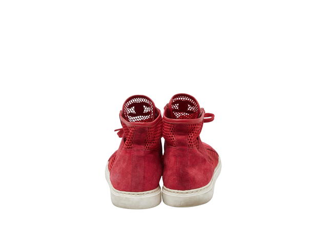 Chanel Chanel Mesh High Top Sneakers Red Suede - view 4