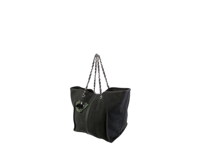 Chanel Chanel Karl Lagerfeld Nubuck Camellia Tote Black - view 2
