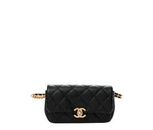 Buy Chanel Shiny Caviar Quilted Chain Melody Waist Belt Bag Black at Sasom – Authentic and Ready to Ship
