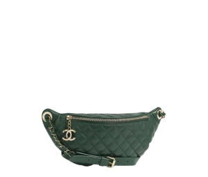 Buy Chanel Waist Bag Soft Clafskin Green Light Gold at Sasom – Authentic and Ready to Ship