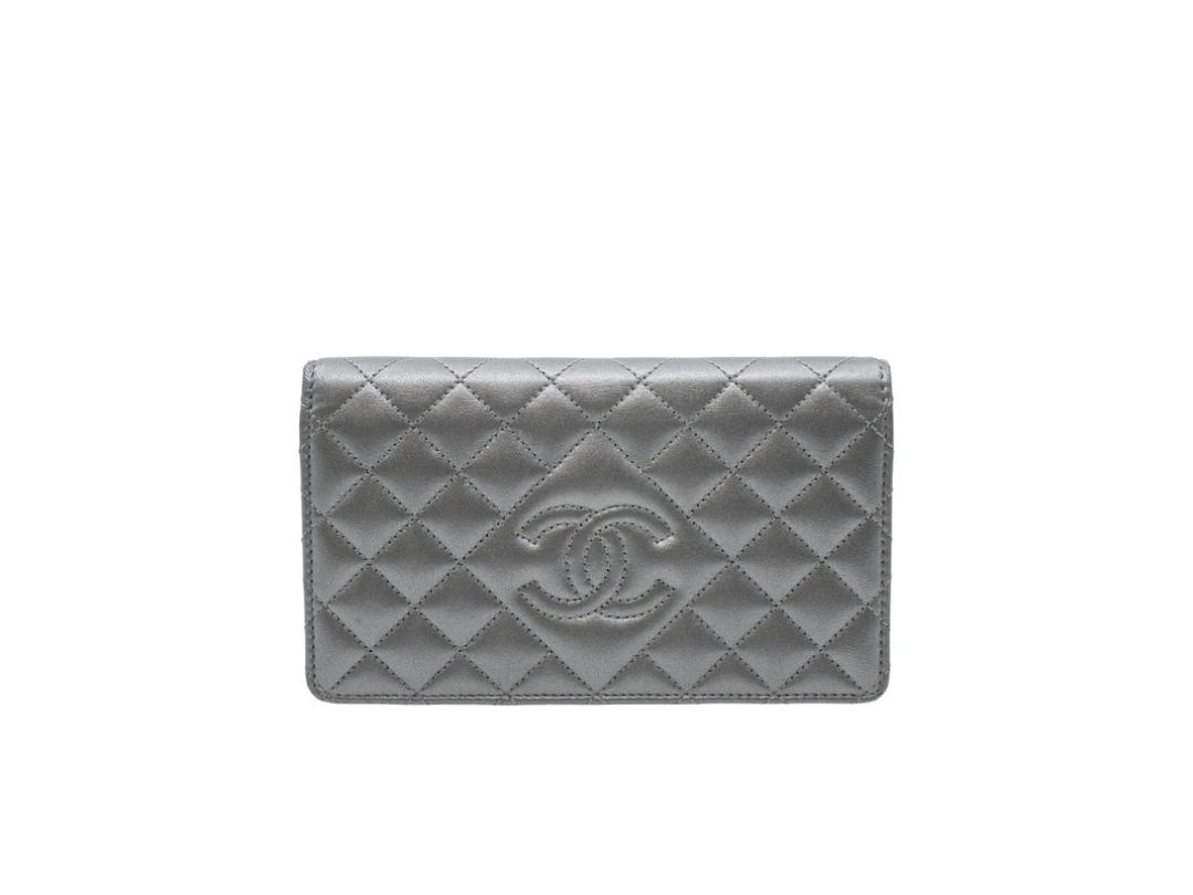 Chanel Chanel Classic Long Wallet Metallic Grey