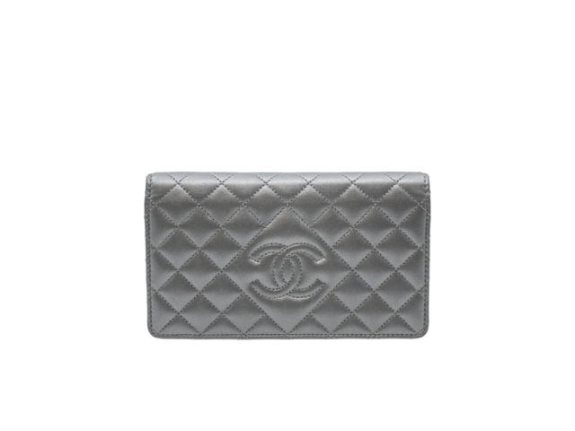 Chanel Chanel Classic Long Wallet Metallic Grey - view 1
