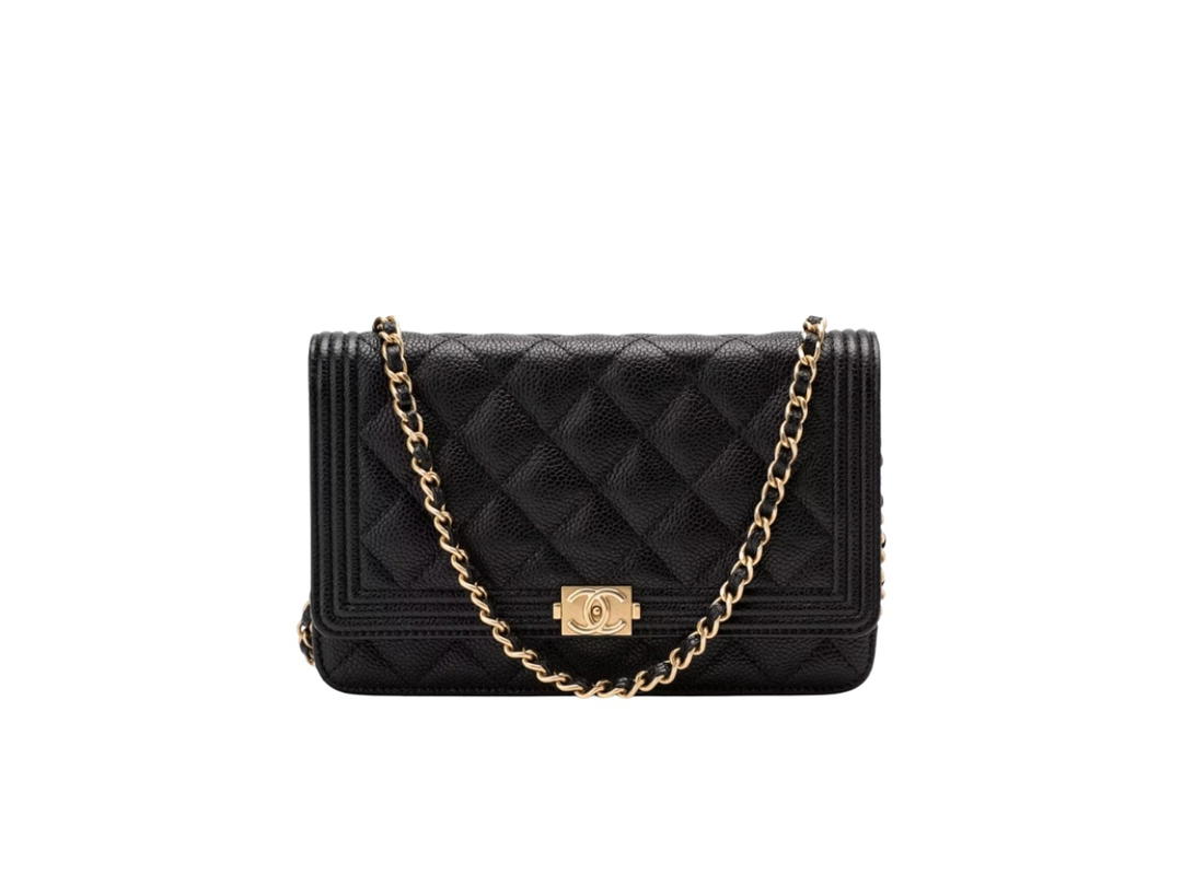 Chanel Chanel Boy Wallet On Chain Black Army Green