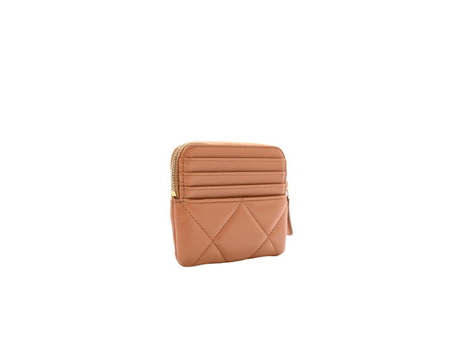 Chanel Chanel 19 Zip Card Holder Wallet In Gold Hardware With Brown - view 2