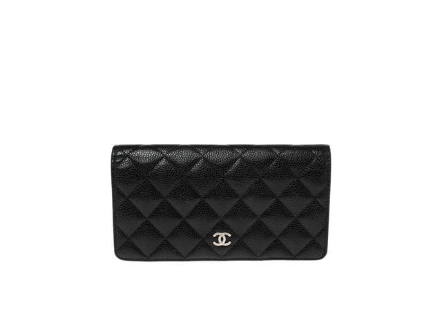 Chanel Chanel Black Quilted Caviar Leather L Yen Continental Wallet - view 1