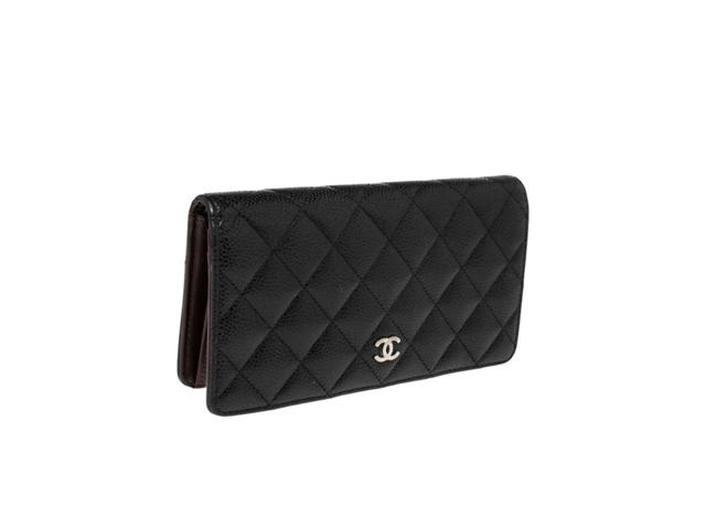 Chanel Chanel Black Quilted Caviar Leather L Yen Continental Wallet - view 2