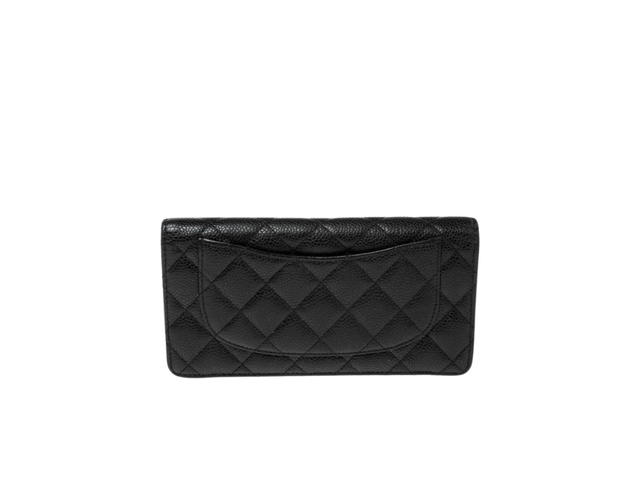 Chanel Chanel Black Quilted Caviar Leather L Yen Continental Wallet - view 3