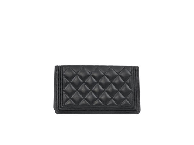 Chanel Chanel Boy Yen Wallet In Gold Hardware With Black - view 3
