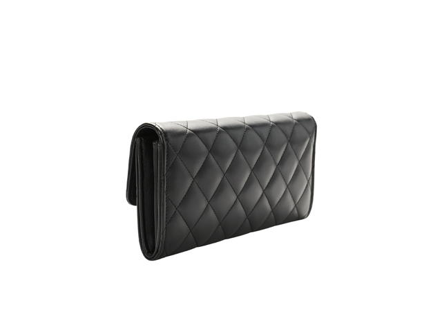 Chanel Chanel Classic Lambskin Quilted Large Gusset Flap Wallet Black - view 2