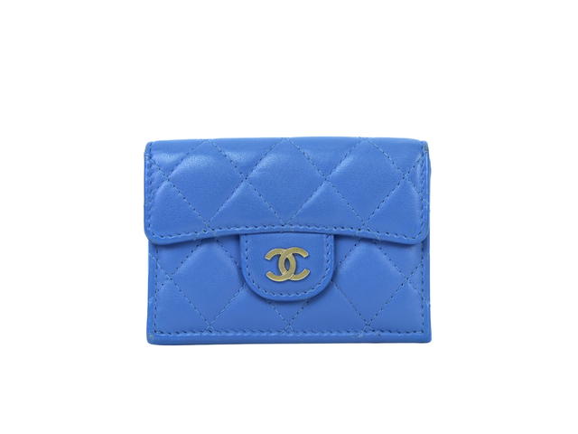Chanel Chanel Caviar Leather Wallet Blue - view 1