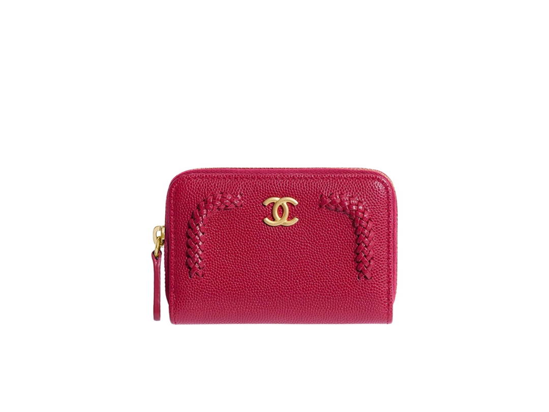 Chanel Chanel Coin Purse In Grained Calfskin And Gold-Tone Metal Red