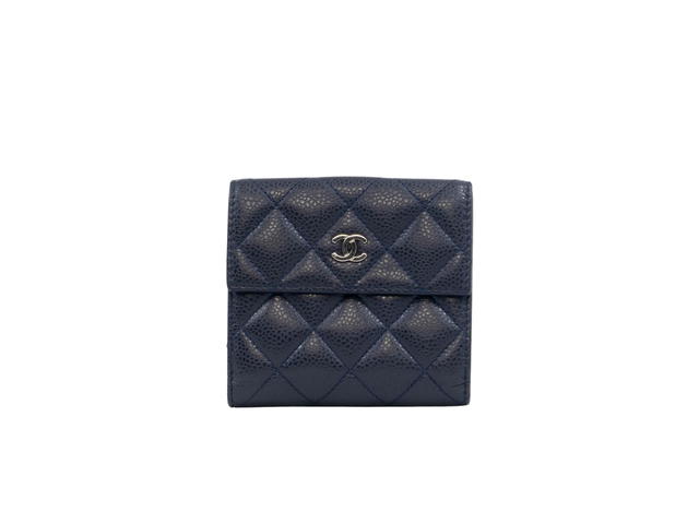 Chanel Chanel Caviar Quilted Compact French Flap Wallet In Marine - view 1