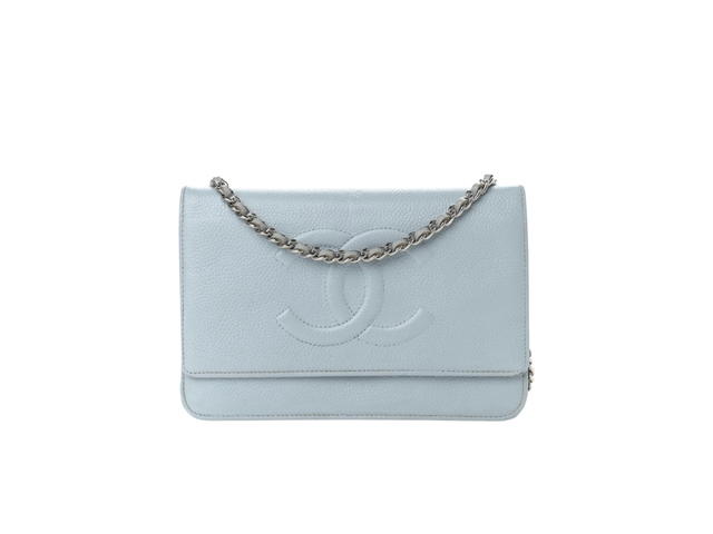 Chanel Chanel Caviar Timeless CC Wallet On Chain WOC Light Blue - view 1