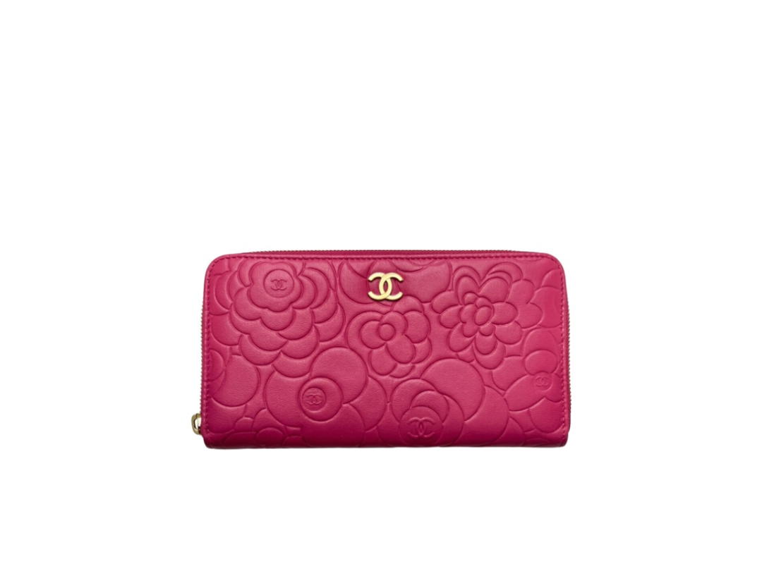 Chanel Chanel Camellia Zippy Wallet Pink